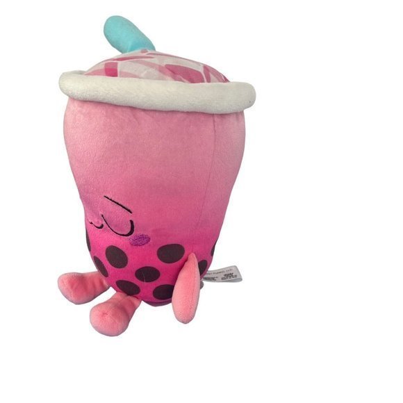Funko Pink Bubble Tea Blue Straw Sleepy Plush Stuffed Gamestop Exclusive 2021 - Picture 3 of 10